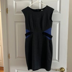 Max & Cleo Mixed Media Grey and Blue Dress